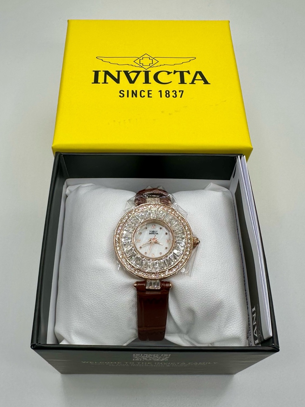 NEW✨ Invicta Celestial Lady 30mm Rose Gold Brown Genuine Leather Watch 70347 - Picture 2 of 5